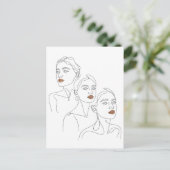 Liniengrafik Weibliches Trio Postkarte (Stehend Vorderseite)