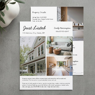 Liniengrafiken Liste Neutraler Immobilienmakler Flyer