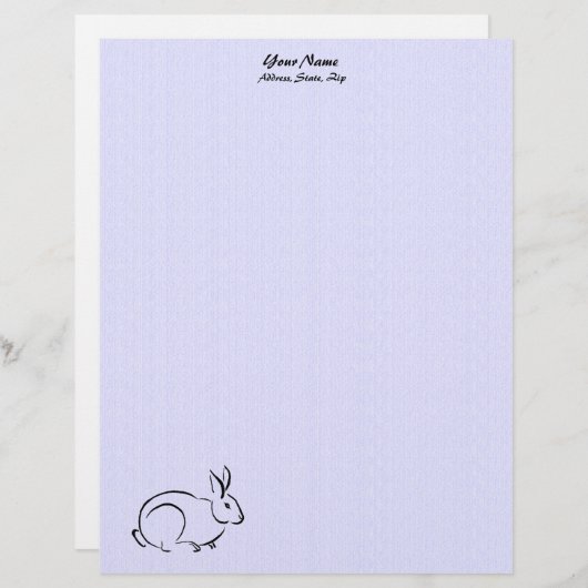 Linienkaninchen Briefbogen (Vorne/Hinten)