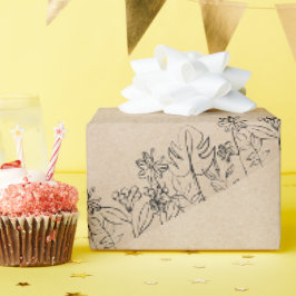 Linienkunst auf Kraftpapier Geschenkpapier