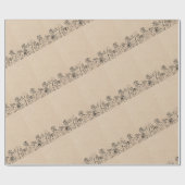 Linienkunst auf Kraftpapier Geschenkpapier (Flach)