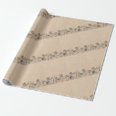 Linienkunst auf Kraftpapier Geschenkpapier (Ungerollt)