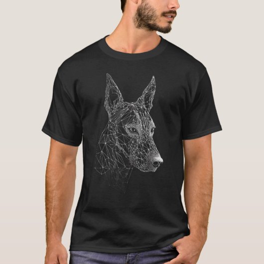 Linienkunst Dobermann T-Shirt (Vorderseite)