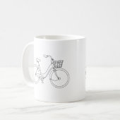 Linienkunst Fahrradbecher Kaffeetasse (Vorderseite Links)