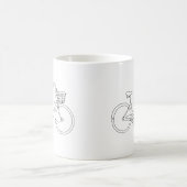Linienkunst Fahrradbecher Kaffeetasse (Mittel)