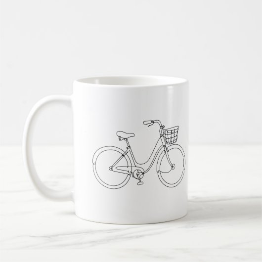 Linienkunst Fahrradbecher Kaffeetasse (Links)