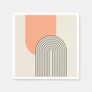 Linienkunst im Stil der Mitte des Jahrhunderts mit Serviette