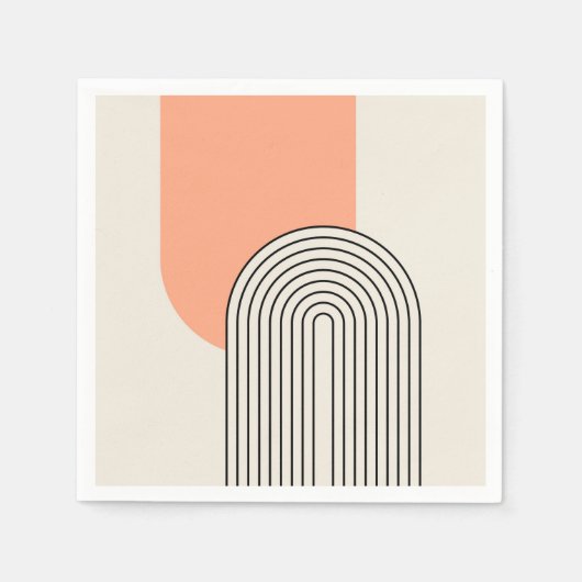 Linienkunst im Stil der Mitte des Jahrhunderts mit Serviette (Vorderseite)