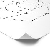 Linienkunst-Sechseckgitter Poster (Ecke)