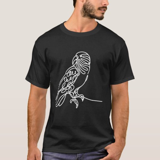Linienkunst Vogel & Ornithologe Kea T-Shirt (Vorderseite)