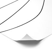 Linienkunstillustration eines Snowboarders Poster (Ecke)