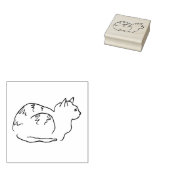 Linienkunstzeichnung gestreifte Katze Holzstempel Gummistempel (Stempel)