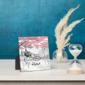 Linienmalerei des japanischen Tempelsees Fotoplatte (InSitu)