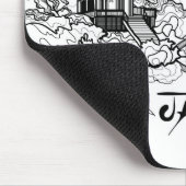 Linienmalerei des japanischen Tempelsees Mousepad (Ecke)