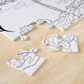 Linienmalerei des japanischen Tempelsees Puzzle (Seite)