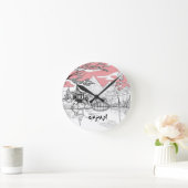 Linienmalerei des japanischen Tempelsees Runde Wanduhr (Zuhause)