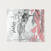 Linienmalerei des japanischen Tempelsees Wandteppich (Vorderseite (Horizontal))