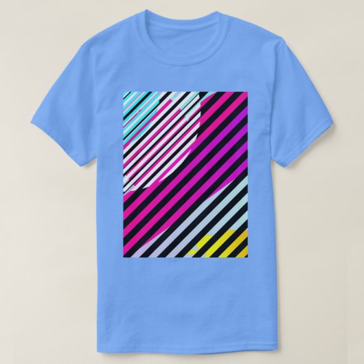 Linienmuster Nebel Pastellfarbe T-Shirt (Design vorne)