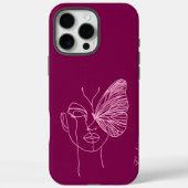 Linienschmetterling, Magenta Case-Mate iPhone Hülle (Rückseite)