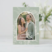 Linienzeichnung Gebogene Hochzeit Save The Date (Stehend Vorderseite)