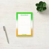 Liniert | St Patrick's Day Gold/Green/White Stripe Post-it Klebezettel (Büro)