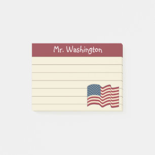 Linierte amerikanische Flagge Lehrerpapier Post-it Klebezettel
