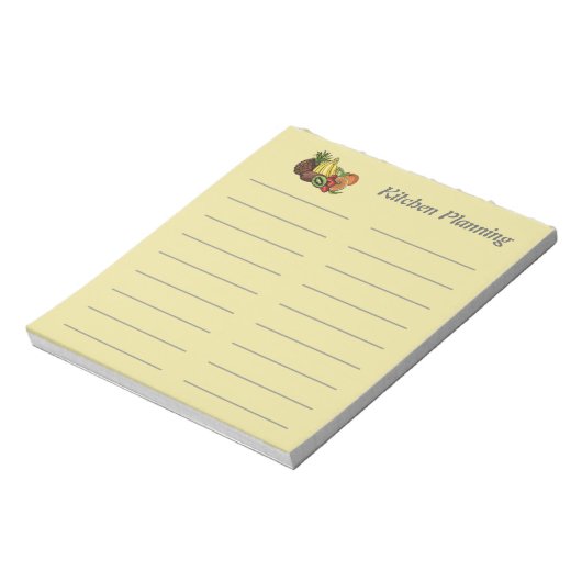 Linierte Küchenplaner Vorlage Notepad Weichgelb Notizblock (Rotiert)