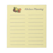 Linierte Küchenplaner Vorlage Notepad Weichgelb Notizblock (Vorderseite)