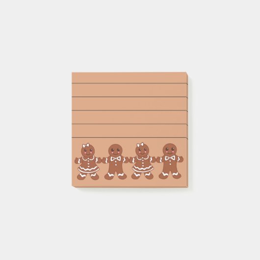Linierte Lebkuchen-Mädchen-Jungen-Post-it-Notes Post-it Klebezettel (Vorderseite)