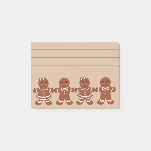 Linierte Lebkuchen-Mädchen-Jungen-Post-it-Notes Post-it Klebezettel (Vorderseite)