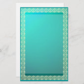 Linierte Leiste auf Aquamariner Metallhalterung Briefpapier (Vorne/Hinten)