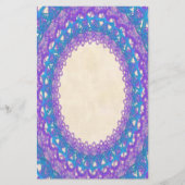 Linierte Lila blaue Spitzen p2 Stationery Pages Briefpapier (Vorderseite)