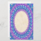 Linierte Lila blaue Spitzen p2 Stationery Pages Briefpapier (Vorne/Hinten)