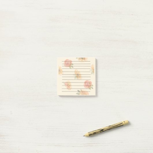 Linierte rote Blütenpost Hinweise Post-it Klebezettel (Auf Schreibtisch)