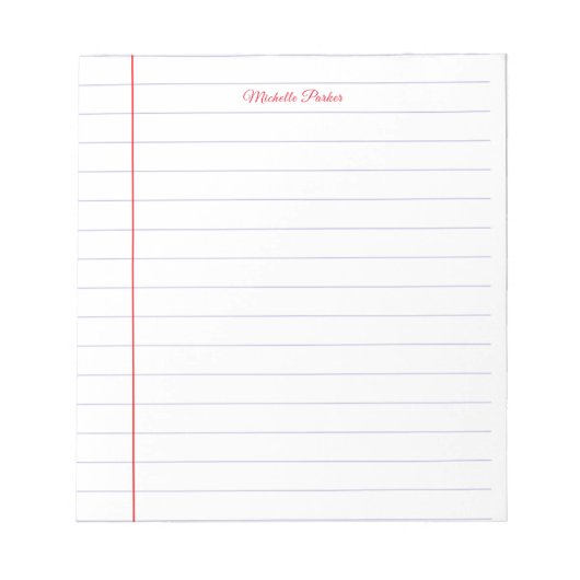 Liniertes Papier Beruflich Schlicht Minimalistisch Notizblock (Vorderseite)