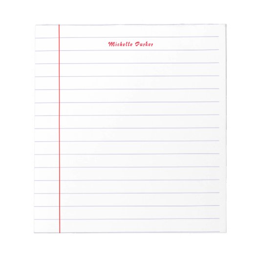 Liniertes Papier Beruflich Schlicht Minimalistisch Notizblock (Vorderseite)