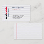 Liniertes Papier Real Anwesen Agent Moderner Schli Visitenkarte (Vorne/Hinten)