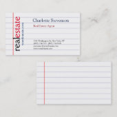 Liniertes Papier Real Anwesen Agent Moderner Schli Visitenkarte (Vorne/Hinten)