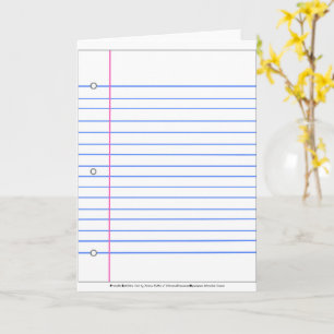 Liniiertes Papier ausgegangen? Schreib auf dieses  Karte