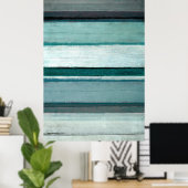 "Link" Aquamarine und graue Abstrakte Kunst Poster (Heimbüro)