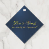 Link Hearts Calligraphy - Blau/Gold Geschenkanhänger (Rückseite)