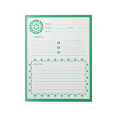 Link: Liebe-Rezept-Notepad - Grün Notizblock (Rotiert)