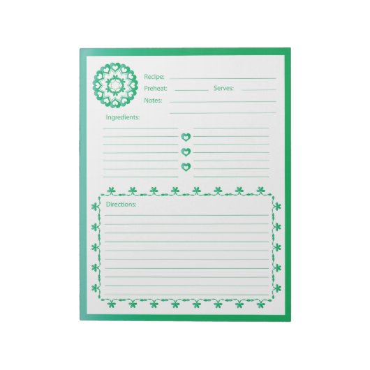 Link: Liebe-Rezept-Notepad - Grün Notizblock (Rotiert)