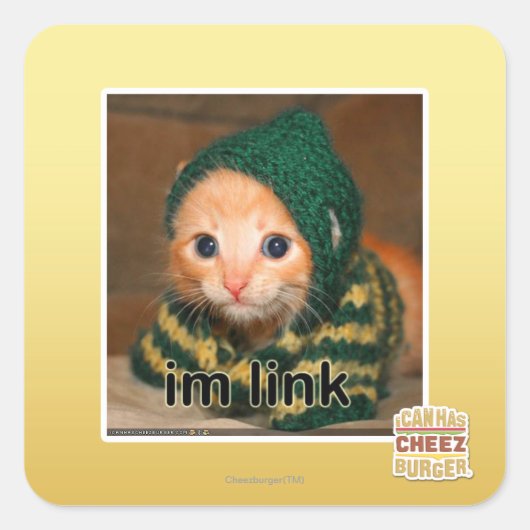Link Quadratischer Aufkleber (Vorderseite)