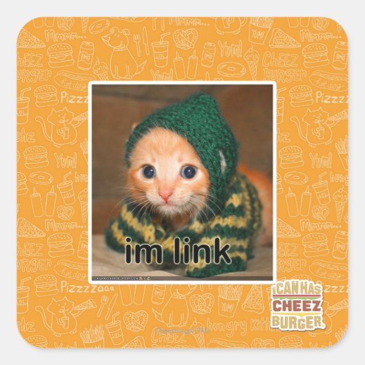Link Quadratischer Aufkleber (Vorderseite)