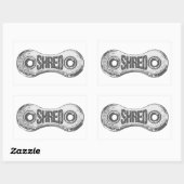 Link "Shred Bike Chain" Rechteckiger Aufkleber (Blatt)