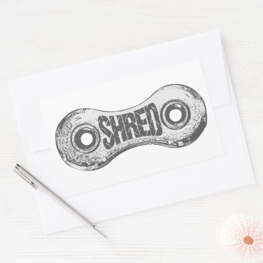 Link "Shred Bike Chain" Rechteckiger Aufkleber (Umschlag)