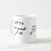 Link und stolz auf es! Linkshändige lustige Kaffeetasse (Vorderseite Links)