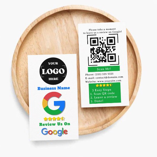 Link zum QR-Code von Google Review Business-Logo Visitenkarte