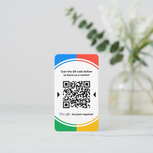 Link zur Geschäftsbewertung Google 5 Star-Bewertun Visitenkarte (Stehend Vorderseite)